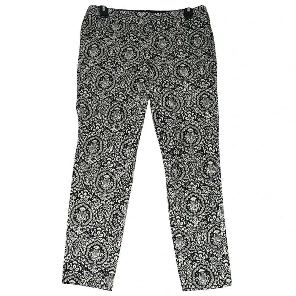 J.Crew Office Wear Pants Women 2 Damask Paisley Stretch Business Casual
